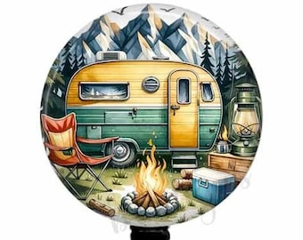 Camping Badge Reel: Camper ID Holder with Retractable Clip
