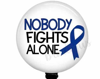 Colon Cancer Awareness Badge Reel: Blue Ribbon, GI Nurse Gift