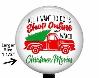 Christmas Retractable Badge Reel Holder - Stethoscope ID Tag - Carabiner - Yoke Tag - Lanyard - 795L