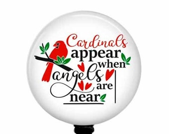 Cardinal Angels Badge Reel: Christian Faith Name Badge Holder