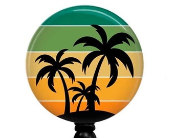 Tropical Palm Tree Badge Reel: Summer ID Tag