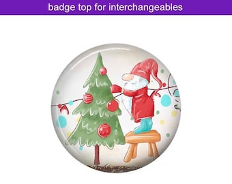 Interchangeable Badge Reel Top ~ Christmas ~ Hook & Loop ~ Swappable Topper ~ T69