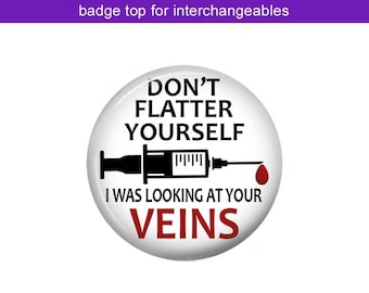 Phlebotomist Interchangeable Badge Reel Topper ~ Hook & Loop ~ Swappable Topper ~ 813L