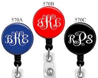 Monogram Badge Reel: Personalized Initial Retractable Badge Holder