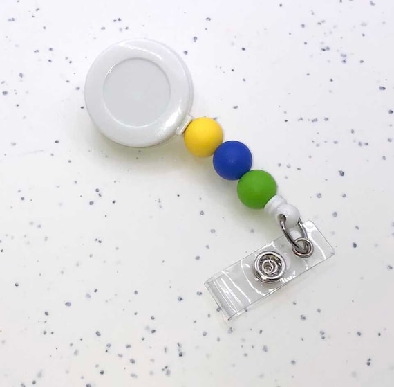 Silicone Bead Badge Reel: Interchangeable ID Holder with Velcro