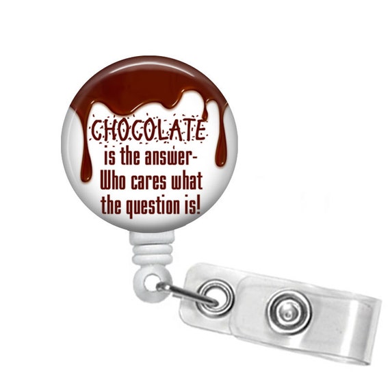 Chocolate Lover Badge Reel: Retractable ID Holder