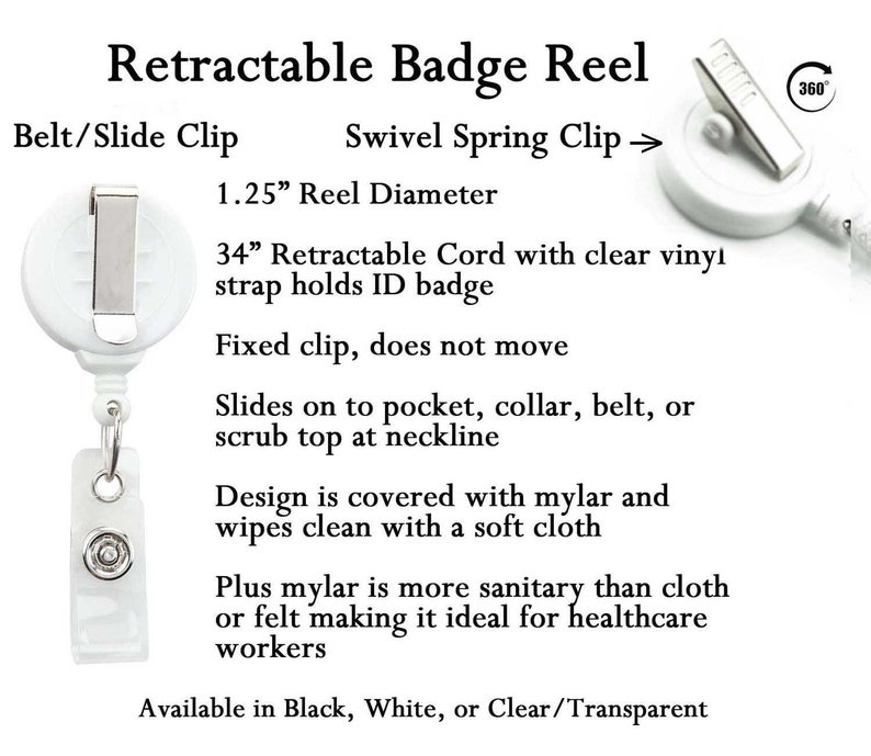 White swivel or belt clip