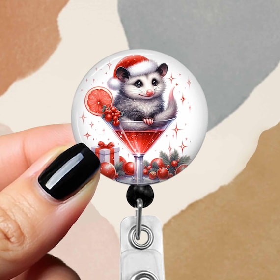 Cute Christmas Badge Reel: Martini Glass Holiday Fun