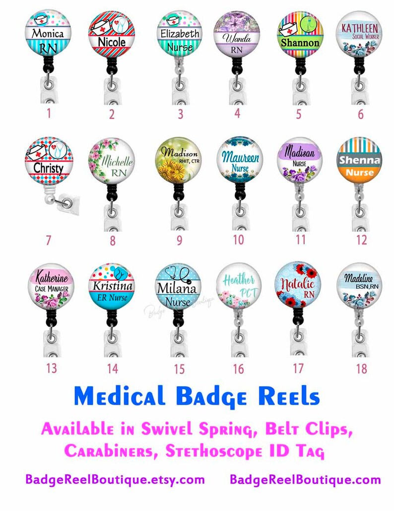 Nurse Badge Reels Retractable Badge Holder Badge Reel Nurse Etsy