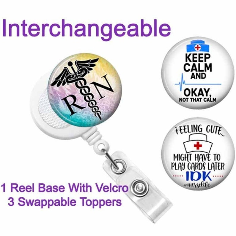Nurse Badge Reels With 3 Nursing Toppers Select a Base Etsy