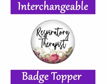 Respiratory Therapist Swappable Topper for Interchangeable Badge Reel ~ Hook & Loop