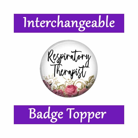 Respiratory Therapist Swappable Topper for Interchangeable Badge Reel ~ Hook & Loop