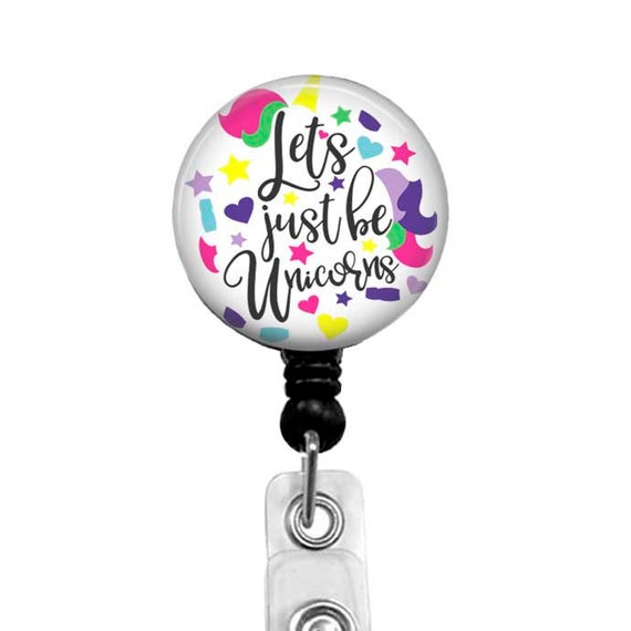 Unicorn Badge Reel: Retractable ID Holder with Stethoscope Tag