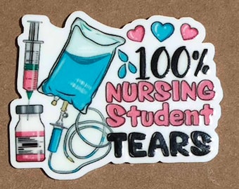 Funny Nursing Student Tears Acrylic Badge Topper: Interchangeable ID Accessory