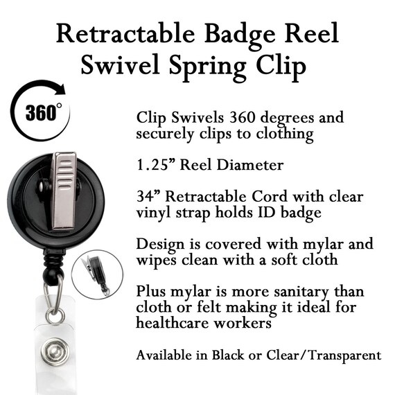 Retro Badge Reel, Retractable Badge Holder Nurse Stethoscope ID Tag 60s Van  Hippie Name Badges Carabiner, 372B 