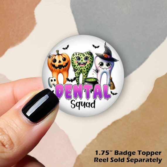 Halloween Dental Badge Reel Topper: Interchangeable Teeth Costume