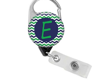 Chevron Letter Retractable Badge Holder, Badge Reel, Lanyard, Carabiner, Stethoscope ID Tag, Yoke ID, 213B