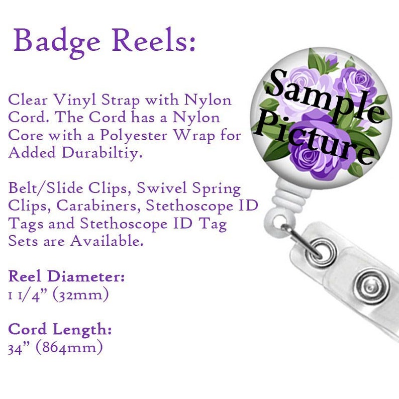 Purple Unicorn Badge Reel Lanyard Carabiner Stethoscope ID Tag, 748M image 7