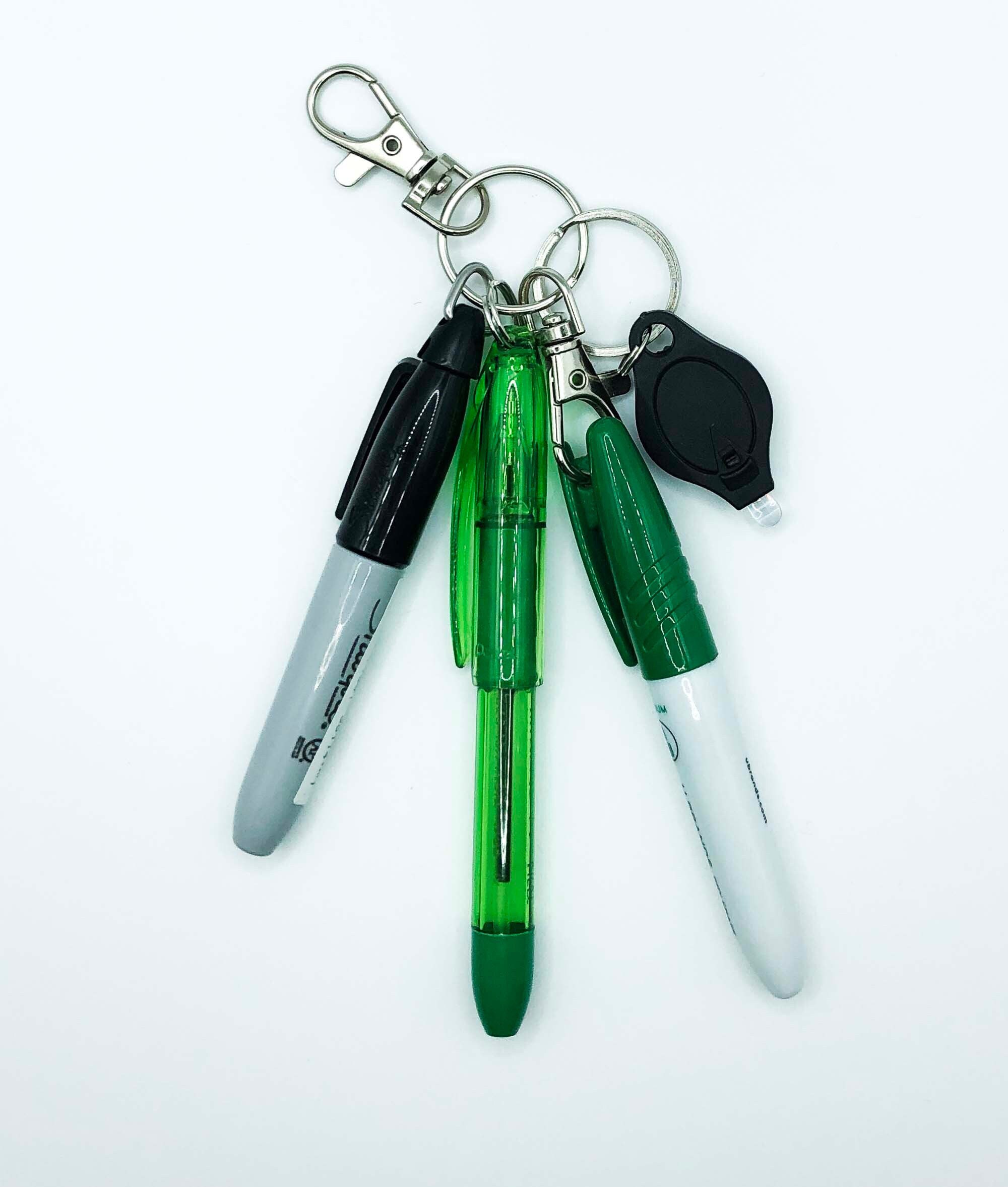 Badge Reel Accessory, Mini Pen, Highlighter, Permanent Marker, Dry Erase  Marker to attach to Badge Reel or ID Lanyard, Custom Set for Nurses,  Doctors