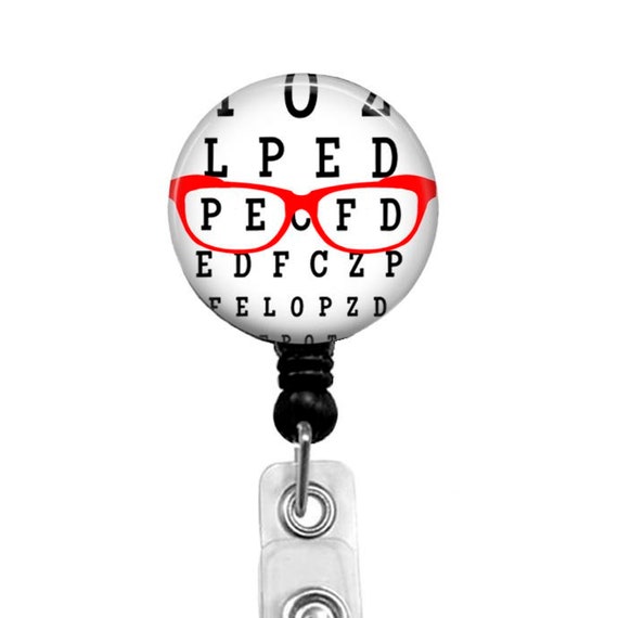Eye Chart Badge Reel: Optometry ID Holder