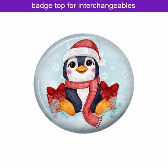 Christmas Penguin Interchangeable Badge Reel Topper
