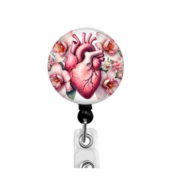 Cardiology Badge Reel, Heart Badge Holder, T166