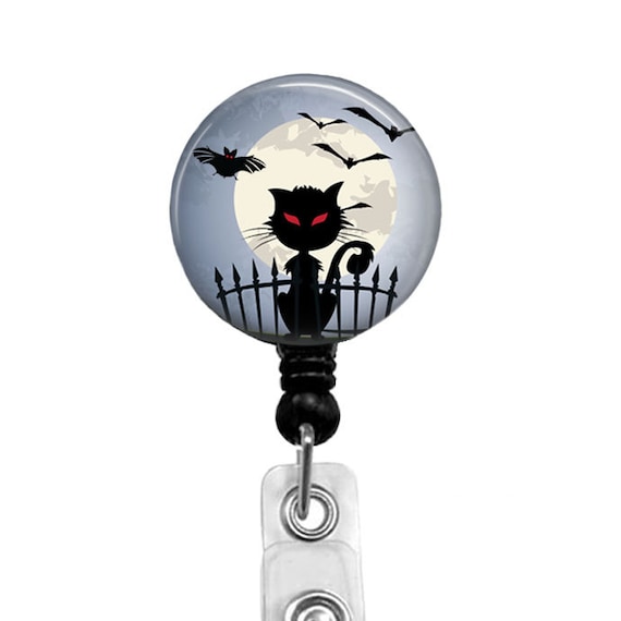 Halloween Badge Reel Black Cat Badge Holder, 317B