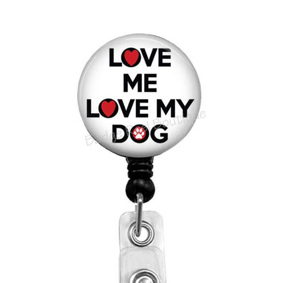Dog Lover Badge Reel: Retractable ID Tag Clip