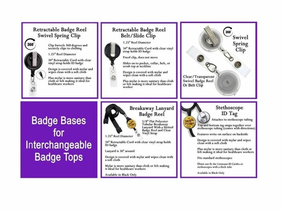 Badge Reel ~ Lanyard ~ Replacement ~ Interchangeable ~ Name Clip ~ Blank or add Hook and Loop