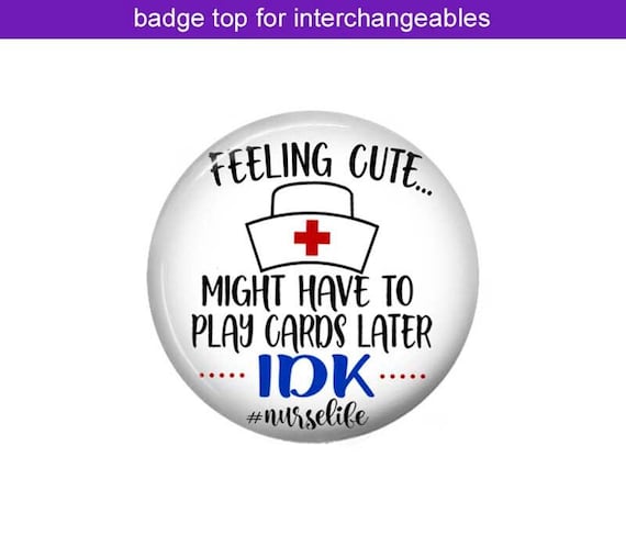 Card Playing Nursing Badge Top For Interchangeable Badge Reels ~  Hook & Loop ~ Swappable Topper ~ 811L