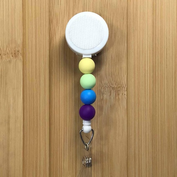 Colorful Silicone Beads Interchangeable Badge Reel Comes With A Free Topper