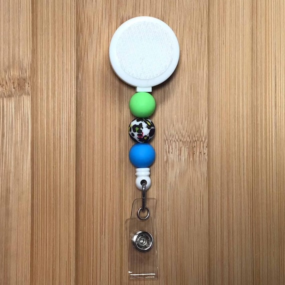 Interchangeable Badge Reel -  Beads - Hook and Loop