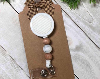 Interchangeable Badge Reel Silicone and Wood Beads
