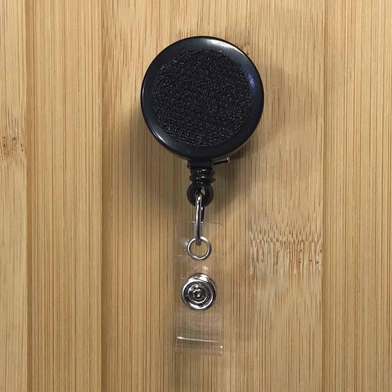 Interchangeable or Replaceable Badge Reel, Hook and Loop, Black Belt or Swivel