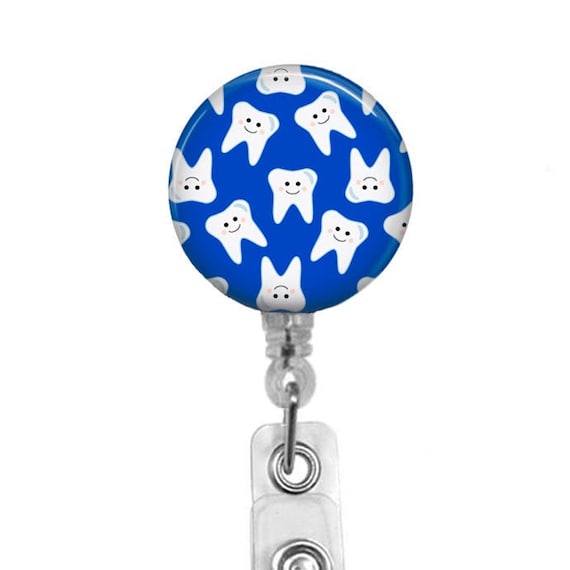 Dental Badge Reel: Teeth Pattern Carabiner Lanyard