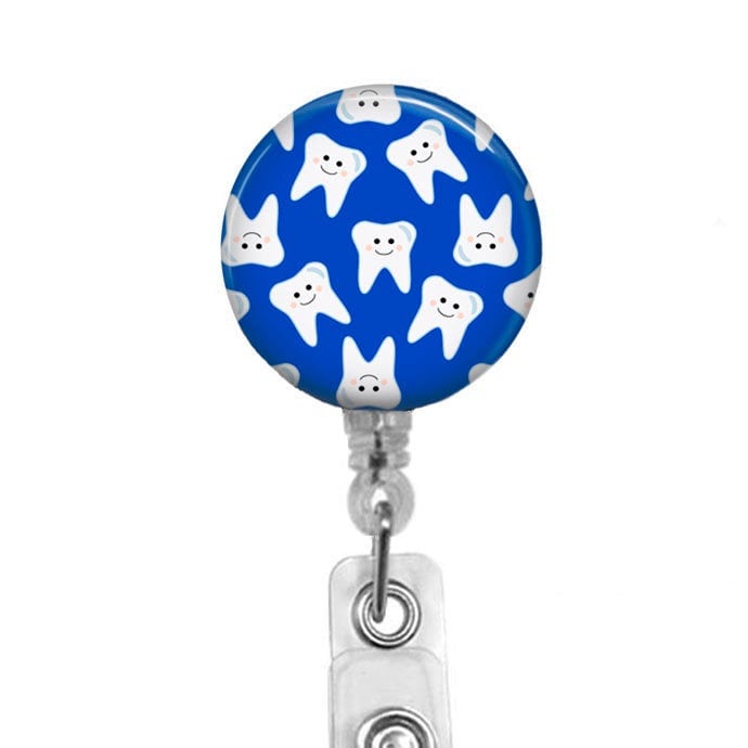 Teeth Dental Retractable Badge Holder Tooth Name Badge Etsy