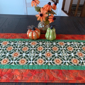 Autumn Sunflower Quilted Table runner handmade