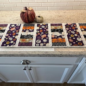 Spooky Halloween quilted table runner handmade one of a kind