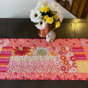 Quilted table runner "Patchwork Pizazz"  one of a kind handmade