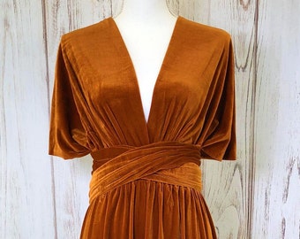 rust orange formal dress