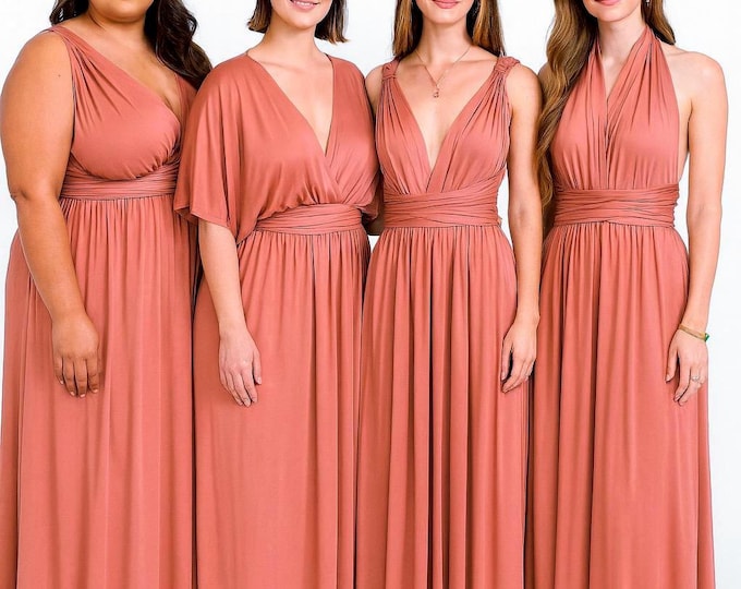 CLAY Bridesmaid Dress/ Custom Length / Convertible Dress / Infinity Dress/ Multiway Dress/  Multi Wrap Dress / Plus Size /