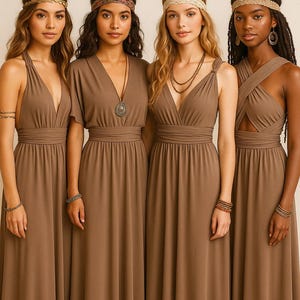 Robe de demoiselle d'honneur MOCHA/Longueur personnalisée/Robe convertible/Robe infini/Robe multi-voies/Robe multi portefeuille/Grande taille/