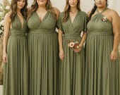 EUCALYPTUS Bridesmaid Dress/ CUSTOM LeNGTHS/ Convertible Dress / Infinity Dress/ Multiway Dress/ Multi Wrap Dress / Plus Size /