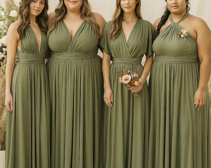 EUCALYPTUS Bridesmaid Dress/ CUSTOM LeNGTHS/ Convertible Dress / Infinity Dress/ Multiway Dress/  Multi Wrap Dress /  Plus Size /