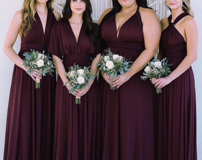 PLUM Bridesmaid Dress/ CUSTOM LENGTHS/ Convertible Dress /  Infinity Dress/ Multiway Dress/  Multi Wrap Dress /  Plus Size /