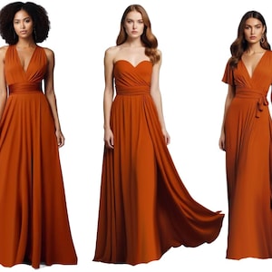 Burnt Orange Wrap Dress Etsy