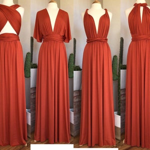 RUST Bridesmaid Dress/ CUSTOM LeNGTHS/ Convertible Dress / Infinity Dress/ Multiway Dress/  Multi Wrap Dress / Plus Size / Petite