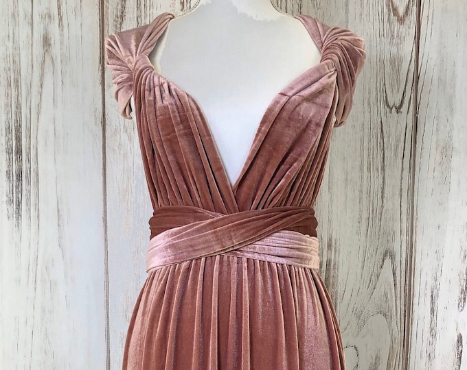 MAUVE VELVET Infinity Dress/ Bridesmaids Dress/ Convertible Dress / Multiway Dress/ Multiway Wrap Dress / Velvet Bridesmaids Dress