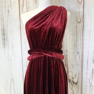 WINE VELVET Infinity Dress/ Bridesmaids Dress/ Convertible Dress / Multiway Dress/ Multiway Wrap Dress / Velvet Bridesmaids Dress image 3