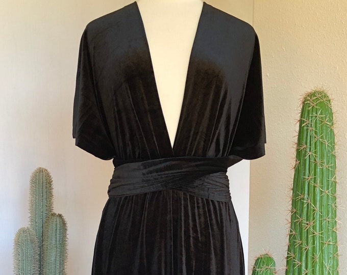 BLACK VELVET Infinity Dress/ Bridesmaids Dress/ Convertible Dress / Multiway Dress/ Multiway Wrap Dress / Velvet Bridesmaids Dress